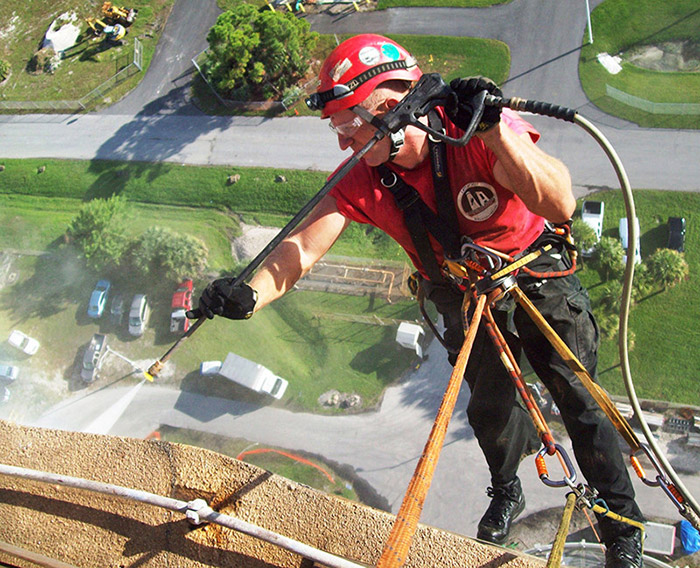 Houston TX - Rope access maintenance for industrial chimneys