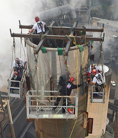 industrial chimney inspection, cleaning, repair
