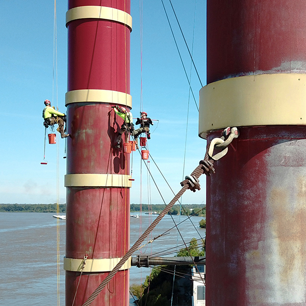 Chicago IL rope access tower painting