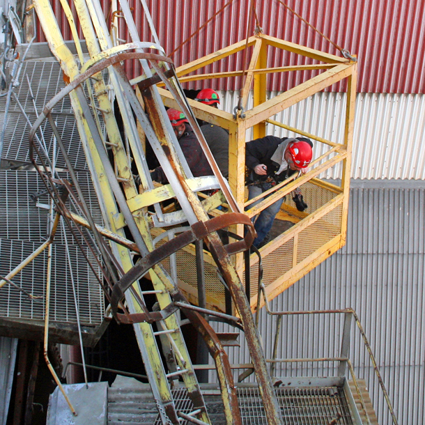 industrial smokestack ladder repair
