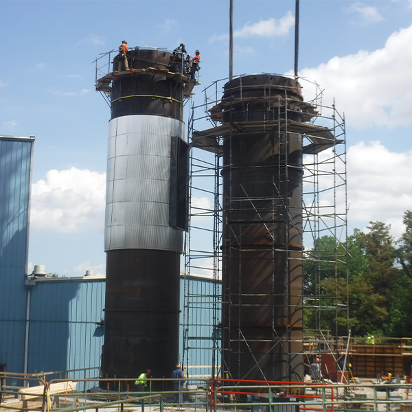 industrial plant stack in America