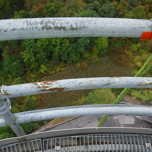 Rust spots on guardrail
