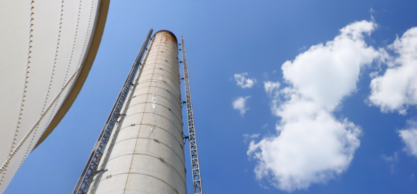 Industrial Access performed extensive repair services to a 250'-high concrete chimney that was causing safety concerns.