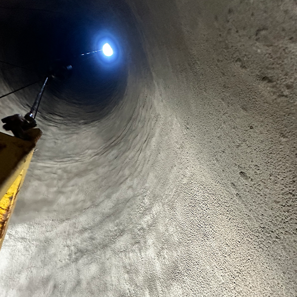 New gunite liner installed